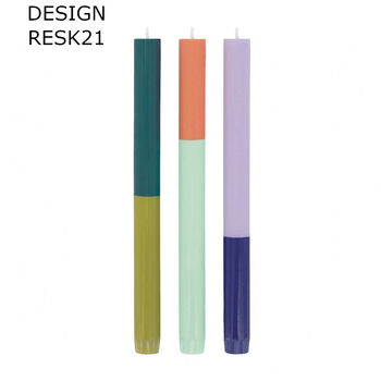 Dinner Candle Sets Of Three Multi Colour Taper Candles, 6 of 9