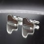 Piano Key Silver Cufflinks Gift For Musicians 316 L Stainless Steel, thumbnail 3 of 4