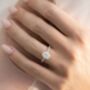 Two Ct Oval Solitaire Moissanite Engagement Ring With Pavé Band, thumbnail 5 of 9