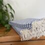 Blue Striped Design Cotton Bedspread, thumbnail 3 of 9