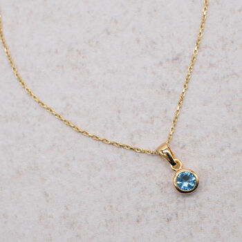 18ct Gold Plated Swarovski Crystal Birthstone Necklace, 2 of 5
