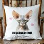 Personalised Sphynx Cat Reserved For Cushion Cover, thumbnail 2 of 2