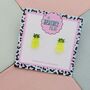 Pineapple Glitter Stud Earrings, thumbnail 3 of 5