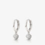 Gold Or Silver Women's Dainty Huggie Hoop Earrings With Round Stone Charm, thumbnail 4 of 6