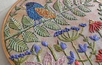 Summer Birdsong Linen Embroidery Pattern Design, 5 of 10