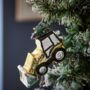 Festive Golden Tractor With Tree Bauble, thumbnail 3 of 3