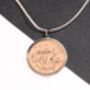 1945 80th Birthday Half Penny Coin Pendant Gift, thumbnail 1 of 5
