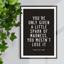 'A Little Spark' Robin Williams Quote Typography Print, thumbnail 1 of 5