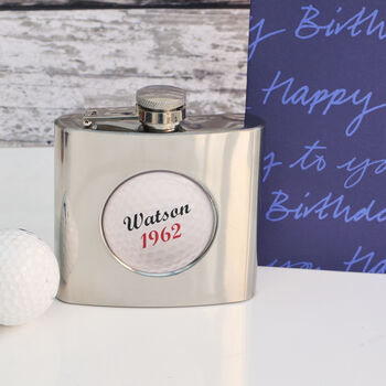 Personalised Birthday Golf Hip Flask, 3 of 5