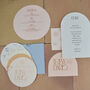 10 X Ibiza Cotton Circular Wedding Invitation Suite, thumbnail 4 of 12