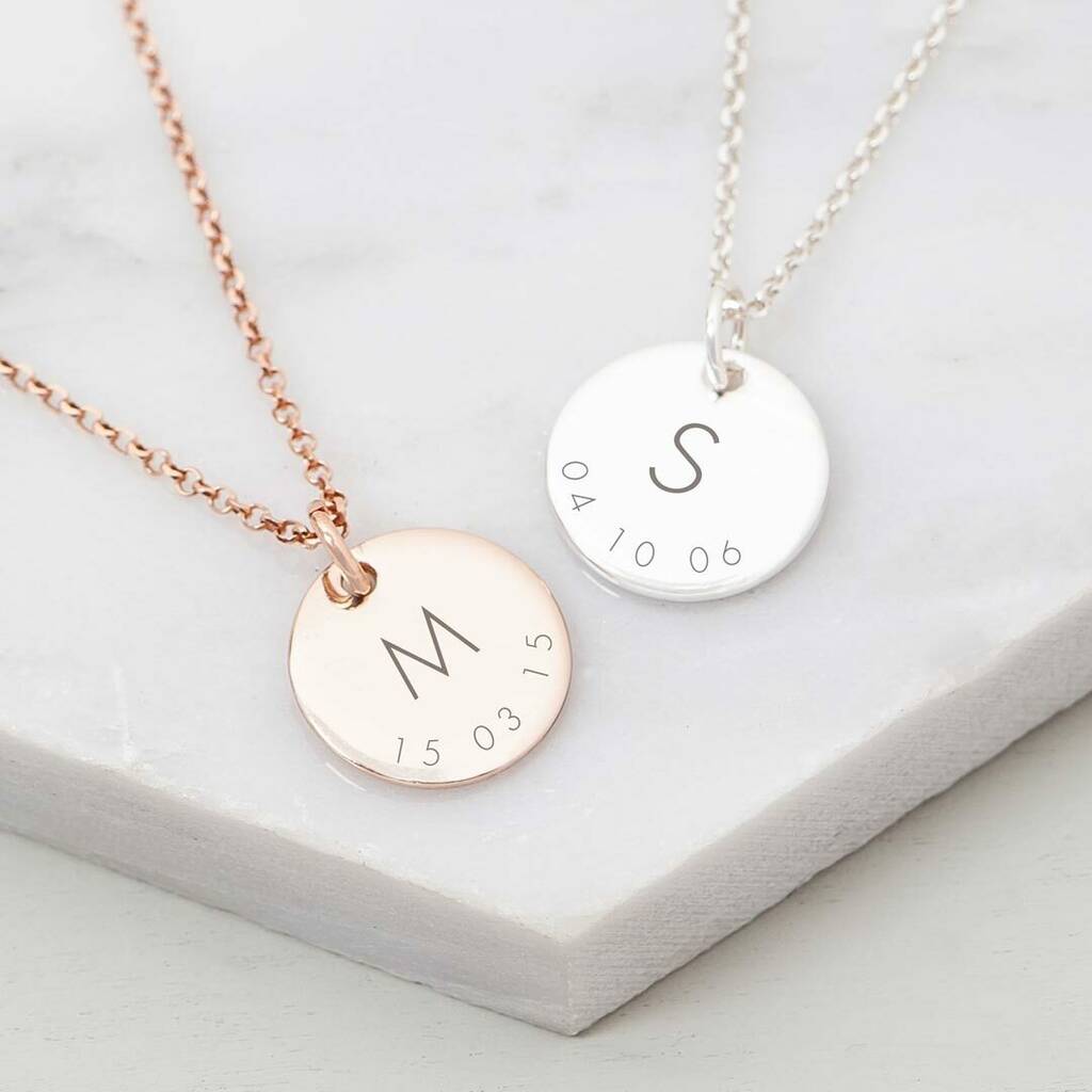Personalised Initial And Date Necklace, 1 of 12