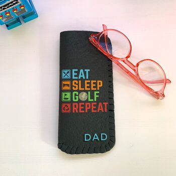 Dad Eat Sleep Golf Repeat Glasses Holder Fathers Day, 5 of 5
