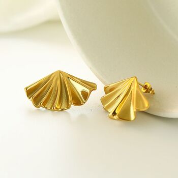 Concertina Earring In Gold, 2 of 4