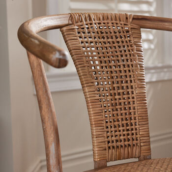 Vintage Wood And Rattan Dining Chair, 3 of 5