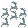Six Frosty Blue Reindeer Hanging Decorations, thumbnail 2 of 4