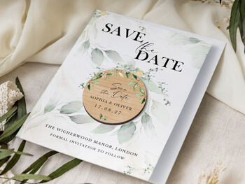 Botanical Save The Dates Magnet Wedding Cards, 4 of 10
