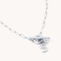 Silver Gracie Initial And Birthstone T Bar Necklace, thumbnail 2 of 7