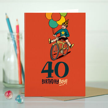 ‘40 Birthday Boy’ 40th Milestone Birthday Card, 3 of 4
