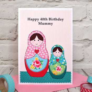 'Russian Dolls' Personalised Birthday Card, 2 of 4