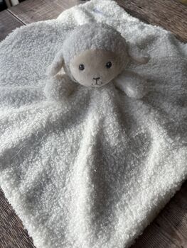 Embroidered White Baby Lamb Comforter, 5 of 6