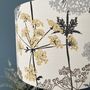 Hedgerow Charcoal And Ochre Botanical Drum Lampshades, thumbnail 2 of 10