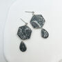 Black And Silver Foil Geometric Statement Earrings, thumbnail 1 of 10