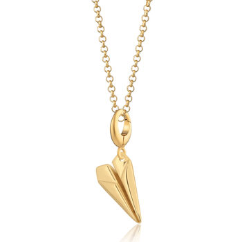 Gold Plated Paper Plane Charm Necklace, 2 of 8