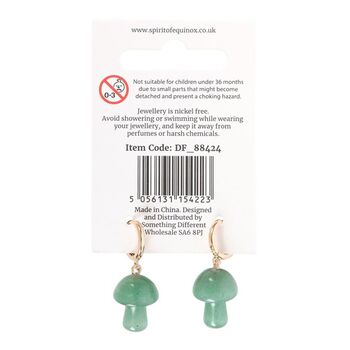 Aventurine Crystal Mushroom Earrings, 4 of 4