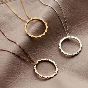 Personalised Scalloped Circle Necklace, 6 of 11