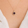 Yellow Gold Plated January Garnet Birthstone Necklace, thumbnail 1 of 10