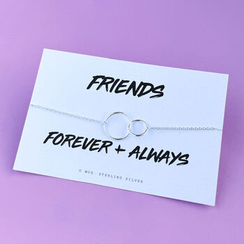 Friends Forever Linked Rings Silver Bracelet, 7 of 7