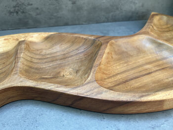 56cm Handcrafted Teak Wooden Snake Bowl – Serving Dish, 10 of 12