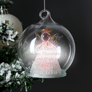 Personalised Christmas Message LED Angel Bauble, 4 of 5