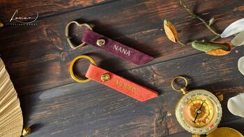 Personalised Leather Keychain Gift, 6 of 7
