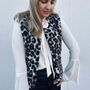 Wool Merino Short Gilet In Leopard Print, thumbnail 1 of 12