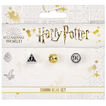 Harry Potter Set Of Three Spacer Beads Deathly Hallows, Golden Snitch, Platform Nine Three/Four, 2 of 2