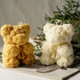 Large Bow Teddy Bear Soy Wax Candle, thumbnail 1 of 6