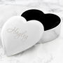 Personalised Name Silver Heart Shaped Trinket Box, thumbnail 2 of 4