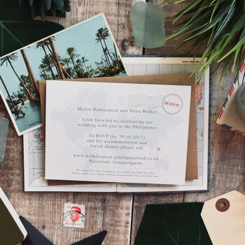 'Anna' Wedding Map Postcard Style Invitation By Paper and Inc ...