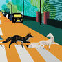 London Prints The Abbey Road Foxes Illustrated Artwork, thumbnail 4 of 4
