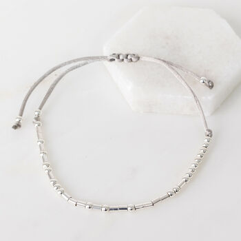 Sterling Silver 'Warrior Goddess' Morse Code Bracelet, 8 of 8