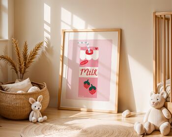 Strawberry Milk Art Print, 6 of 8