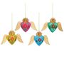 Floral Sacred Heart With Wings Christmas Tree Decoration, thumbnail 2 of 3