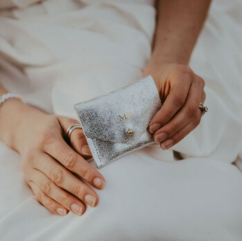 Metallic Gold Or Silver Leather Jewellery Pouch, 2 of 4