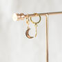 Gold Plated Crescent Huggie Earrings, thumbnail 9 of 10