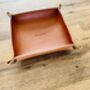 Personalised Tan Leather Accessories Valet Tray, thumbnail 11 of 12