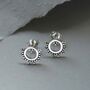Sterling Silver Beaded Circle Studs, thumbnail 1 of 4