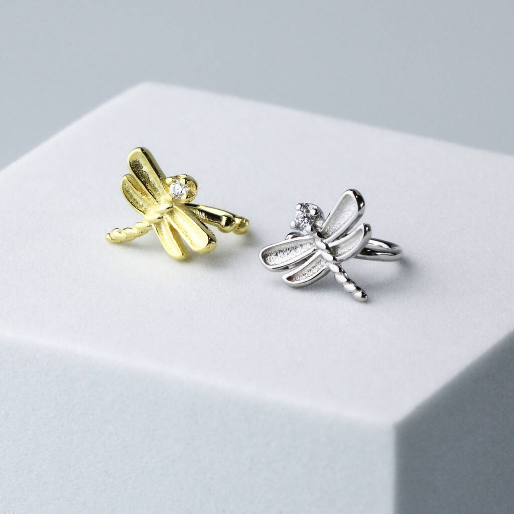 Sterling Silver Dragonfly Ear Cuff, 1 of 9