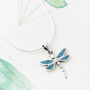 Dragonfly Turquoise Silver Necklace, thumbnail 1 of 6