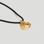 Wave Gold Pendant Cord Necklace In 18 K Gold Plated Vermeil, thumbnail 2 of 6